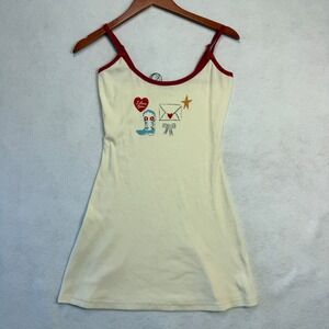 Princess Polly Cream Red Trim Graphic Mini Dress Western Boot Heart Love US 4